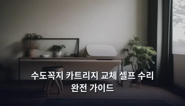 수도꼭지 카트리지 교체 셀프 수리 완전 가이드