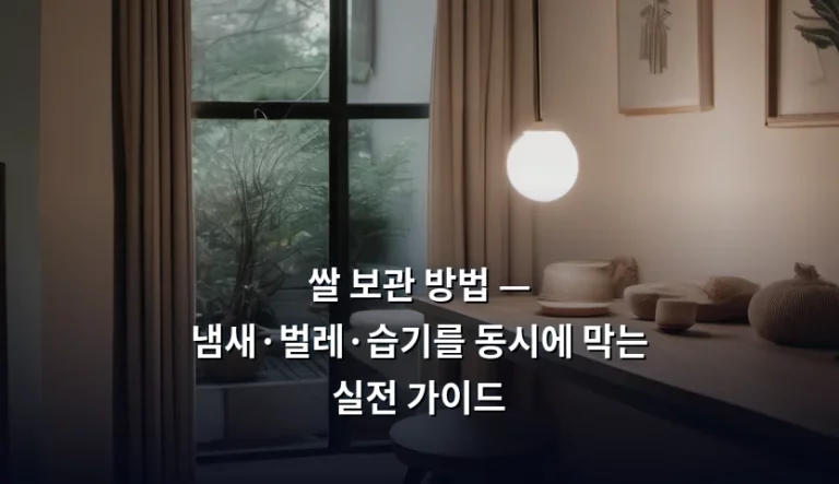 쌀 보관 방법 — 냄새·벌레·습기를 동시에 막는 실전 가이드