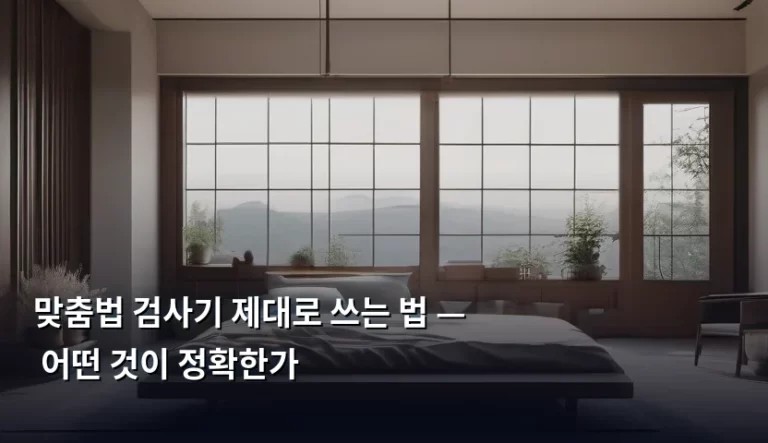 맞춤법 검사기 제대로 쓰는 법 — 어떤 것이 정확한가