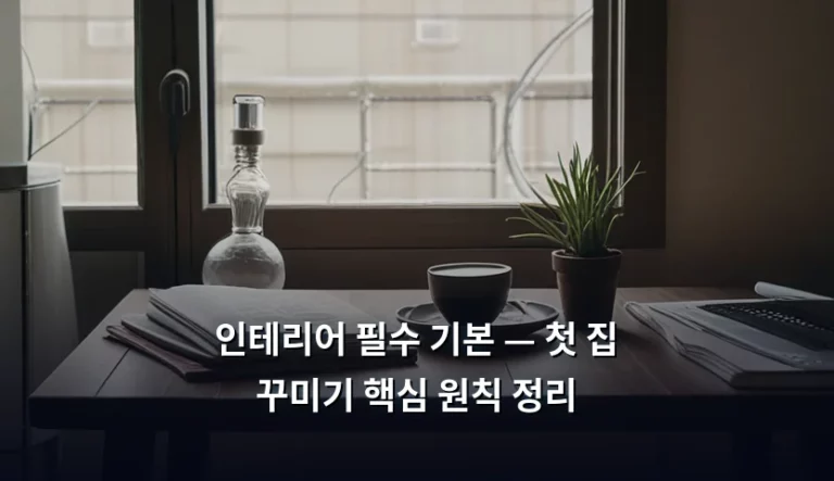 인테리어 필수 기본 — 첫 집 꾸미기 핵심 원칙 정리