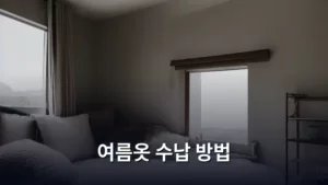 여름옷 수납 방법, 옷장 정리로 쾌적한 여름맞이하기