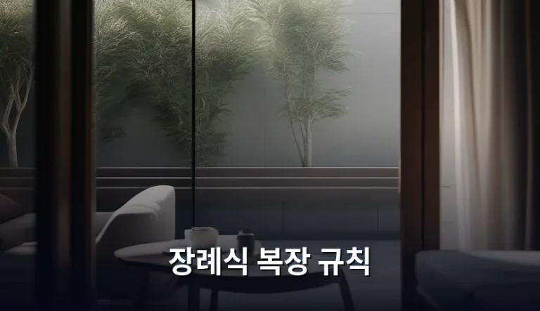 장례식 복장 규칙 및 예절 가이드