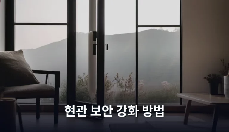 현관 보안 강화 방법 및 도어락 관리 가이드