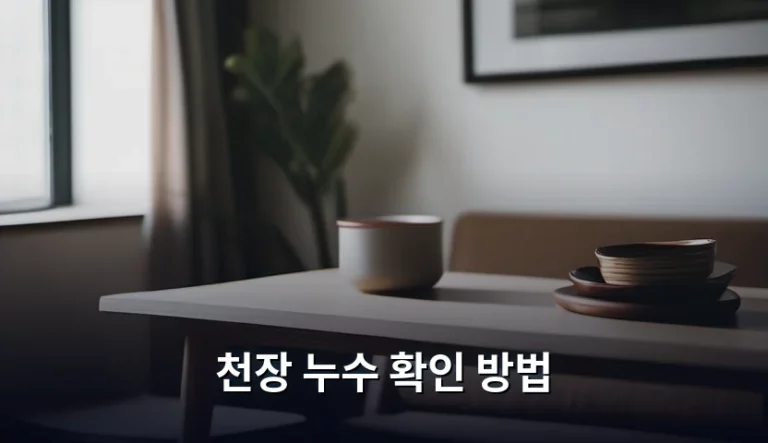천장 누수 확인 방법과 원인별 대처 가이드