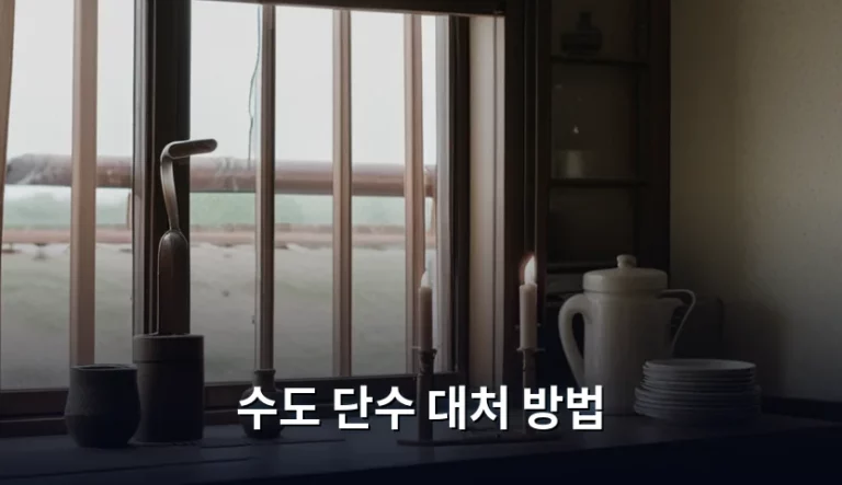 갑작스러운 수도 단수 대처 방법 및 상황별 가이드