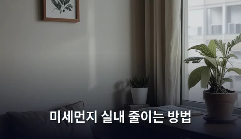 실내 미세먼지 줄이는 방법과 공기 관리 꿀팁