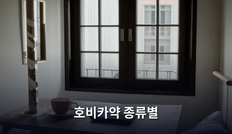 호비카약 종류별 특징과 선택 기준 가이드