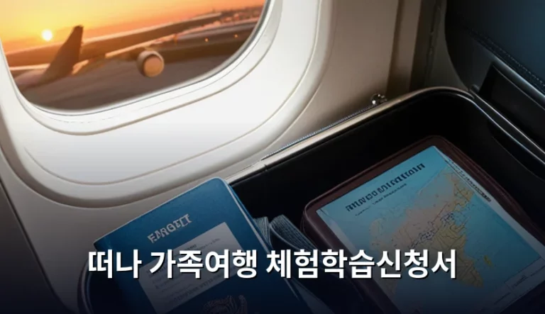 떠나 가족여행 체험학습신청서 작성법과 주의사항 정리