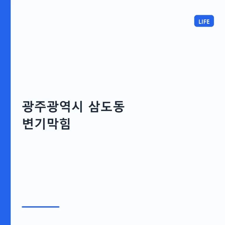 광주광역시 삼도동 변기막힘 원인과 해결 방법 가이드